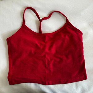 Beyond Yoga Spacedye Slim Racerback Cropped Tank Currant Red Heather, size M